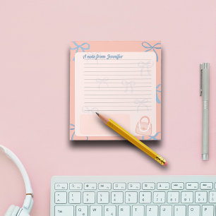 Bloc-note Coquette thème Rubans Personnaliser