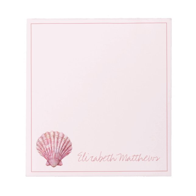 Bloc-note Coquillage Rose de Mer Personnalisé (Devant)