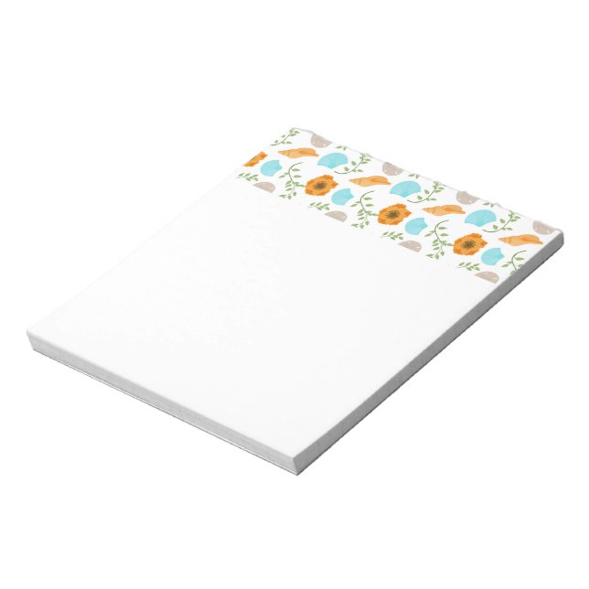 Bloc-note Coquilles Marines Fleur Orange (Tourné)