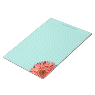 Bloc-note Corail couleur Gerbera Daisy Photo Mint Vert