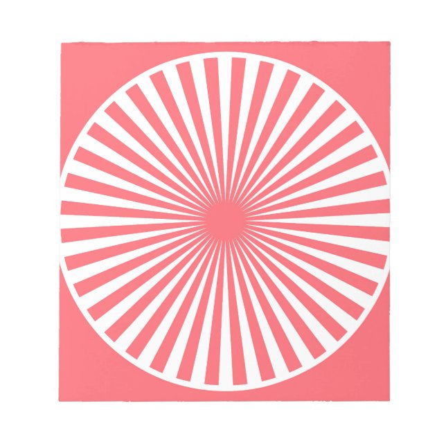 Bloc-note Corail rouge avec Motif blanc (Devant)