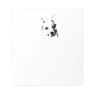 Bloc-note Corgi Chien noir et blanc - croquis