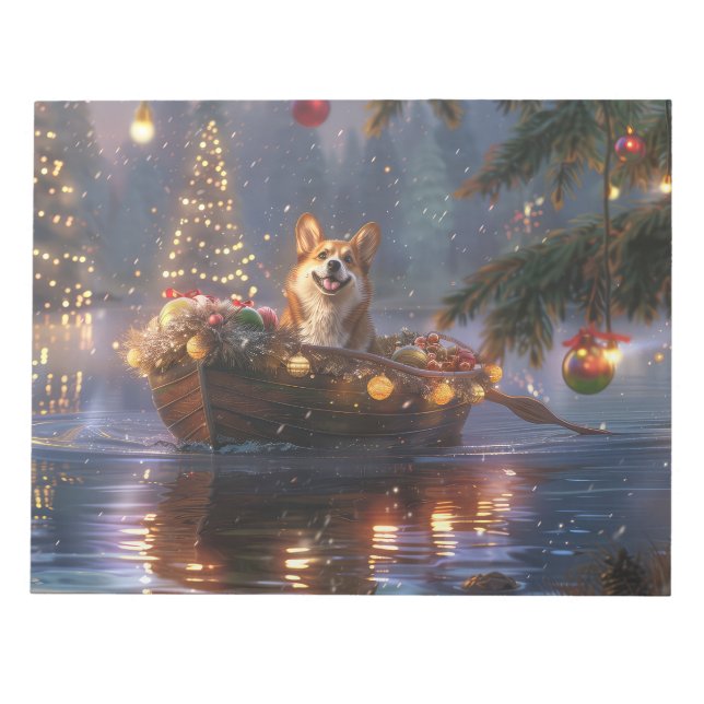 Bloc-note Corgi Christmas Festive Voyage (Devant)