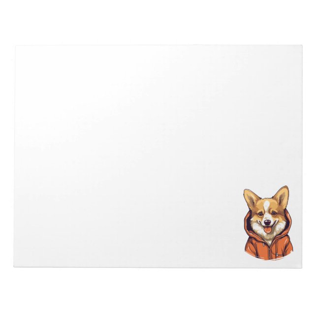 Bloc-note Corgi Drôle Portant un Sweat à Capuche (Devant)