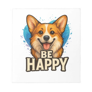 Bloc-note Corgi heureux avec cœur coloré - Conception pour a