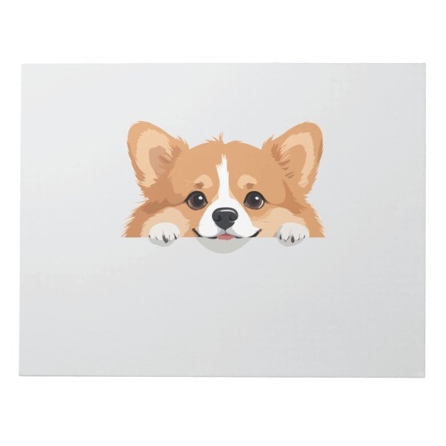 Bloc-note Corgi Peeking mignon adorable caricature animale d (Devant)