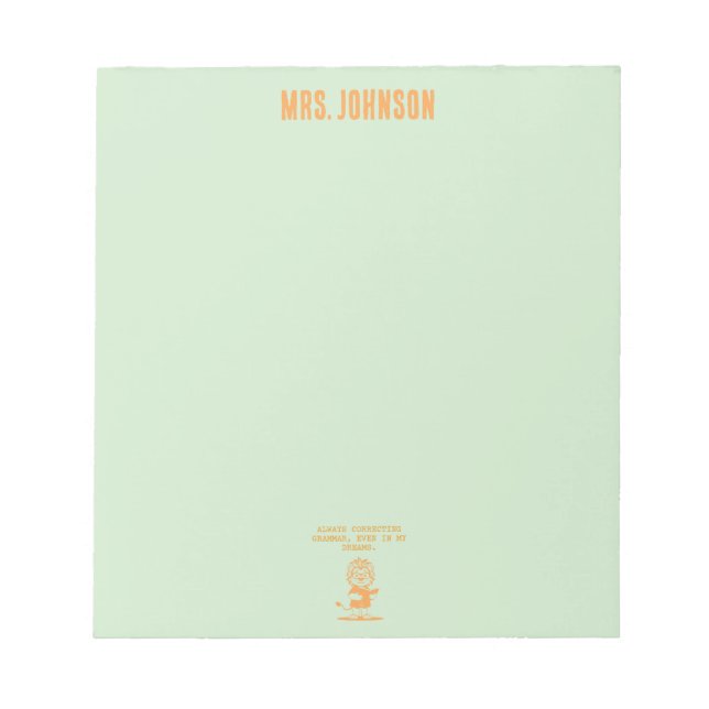 Bloc-note Correcting Grammar In My Dreams Funny Teacher (Devant)