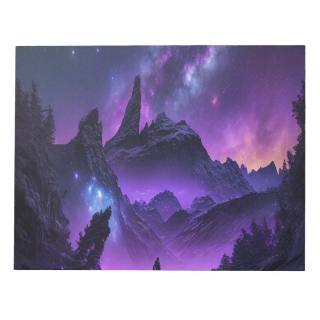 Bloc-note Cosmic Galaxy Night Sky Purple Sci-Fi Spiral (Devant)