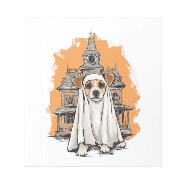 Bloc-note Costume de chien fantôme effrayant (Devant)