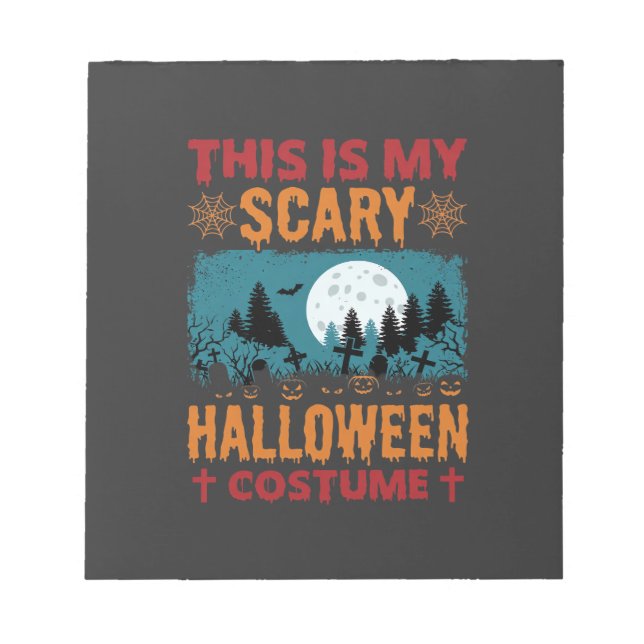 Bloc-note Costume de Halloween drôle et effrayant Graphique  (Devant)