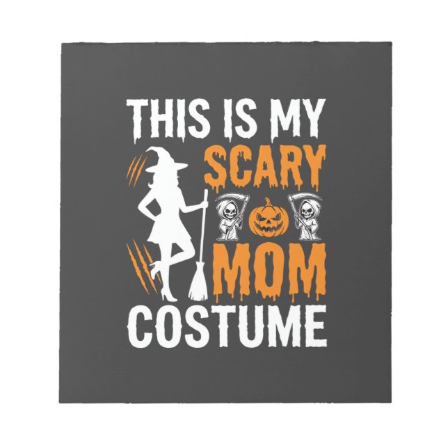 Bloc-note Costume de sorcière d'Halloween maman effrayant dr (Devant)