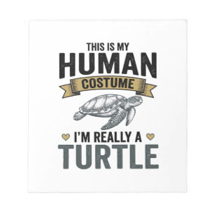 Bloc-note Costume de tortue drôle Design de gravure vintage_