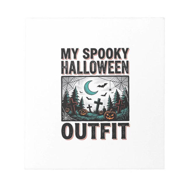 Bloc-note Costume Halloween effrayant Vintage Graveyard Tee_ (Devant)