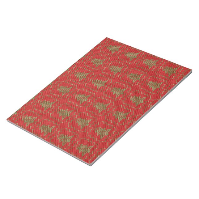 Bloc-note Cosy sapin de Noël affreux pull à damiers motif (Incliné)