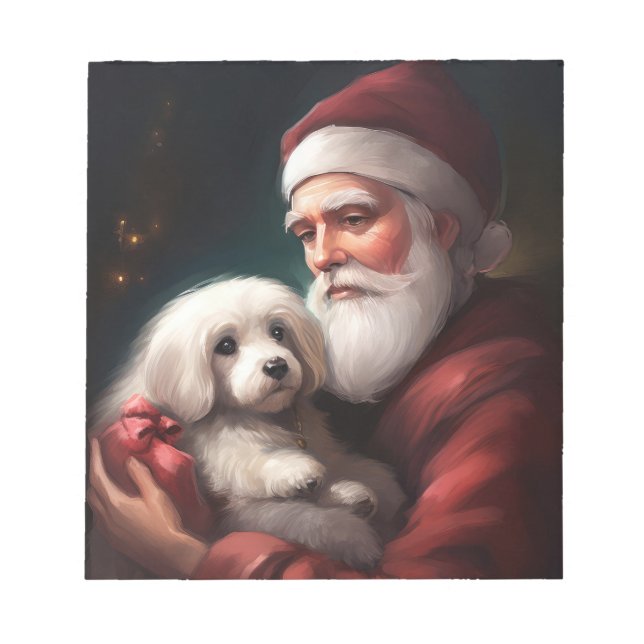 Bloc-note Coton De Tulear Avec Noël Du Père Noël (Devant)