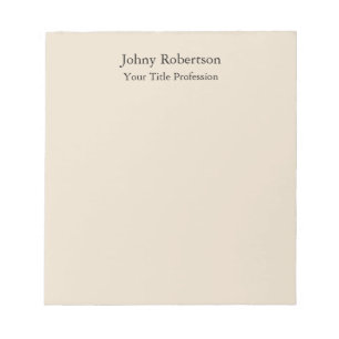 Bloc-note Couleur amande Plain élégant professionnel moderne