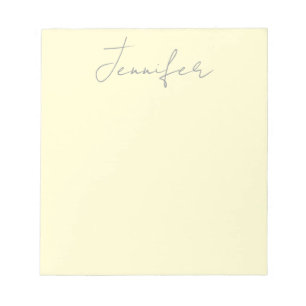 Bloc-note Couleur crème élégant moderne minimaliste nom simp