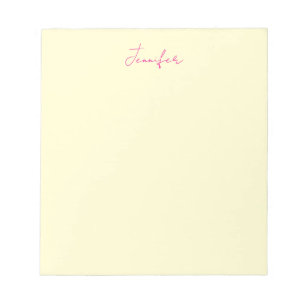 Bloc-note Couleur crème élégant moderne minimaliste nom simp