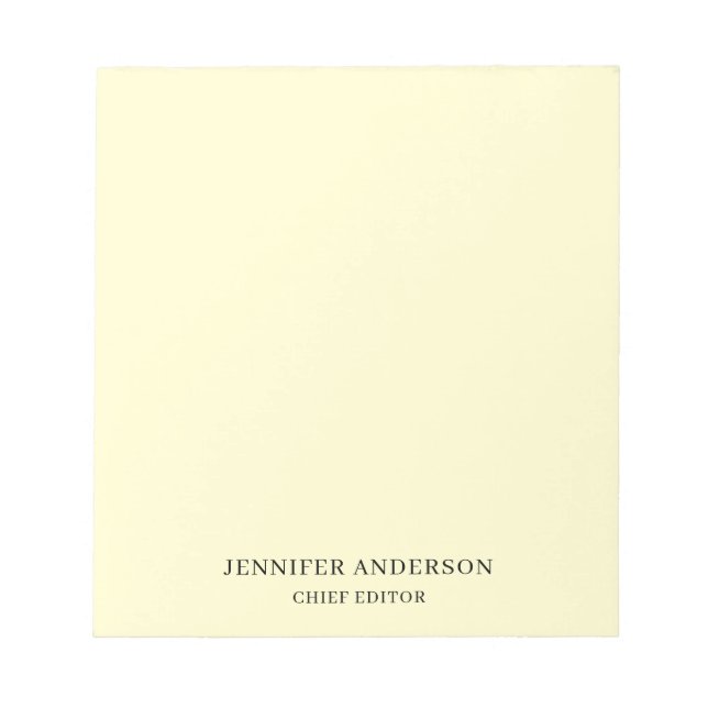 Bloc-note Couleur crème, style professionnel moderne et mini (Devant)