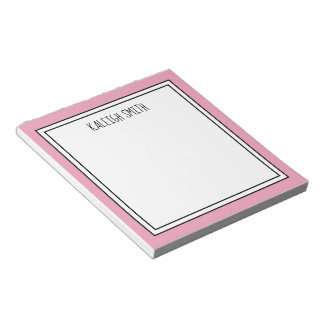 Bloc-note Couleur éditable Rose Blanc Personnalisé