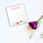Bloc-note Couleur fleur sauvage orange rustique<br><div class="desc">Fleur botanique jaune orangé rouge aquarelle Notepad. Papeterie personnalisée. Ajoutez votre nom.</div>