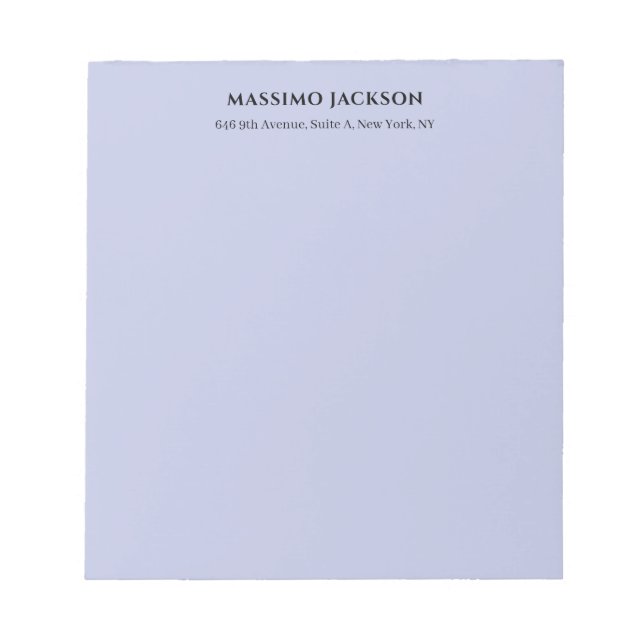 Bloc-note Couleur lilas professionnelle design moderne minim (Devant)