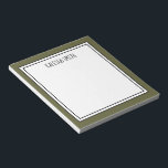 Bloc-note Couleur modifiable blanc vert mousse personnalisée<br><div class="desc">Un bloc-notes moderne et tendance vert mousse (couleur arrière - plan peut être édité) personnalisé avec votre nom ou tout texte que vous choisissez en haut.</div>