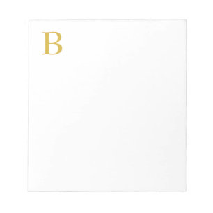 Bloc-note Couleur Or Moderne Monogramme Ajouter Nom Initiale