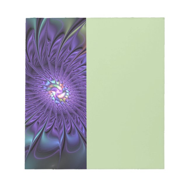 Bloc-note Couleur tendance moderne abstraite fleur fractale (Devant)
