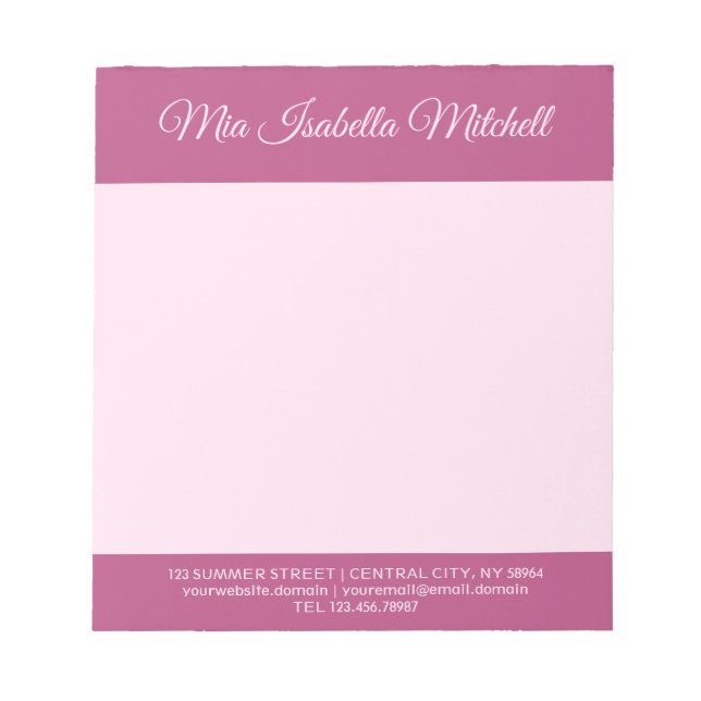 Bloc-note Couleur tendance - Pink Purple Berry Business Bloc (Devant)