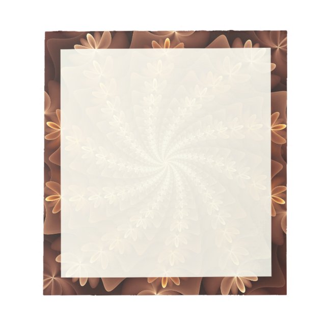 Bloc-note Couleurs chaudes, motif d'art fractal abstrait mod (Devant)