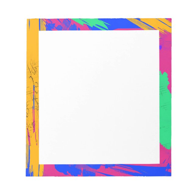 Bloc-note Couleurs de pinceau et feuilles de musique sauvage (Devant)