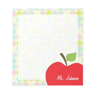 Bloc-note Couleurs en pastel, point de polka ; Apple