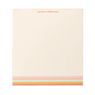 Bloc-note Couleurs Personnalisées Rayures Rétro Pastel