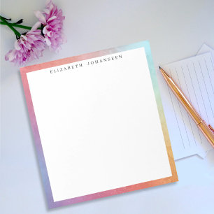 Bloc-note Couleurs Tendances Abstraites Pastel Bordure Simpl