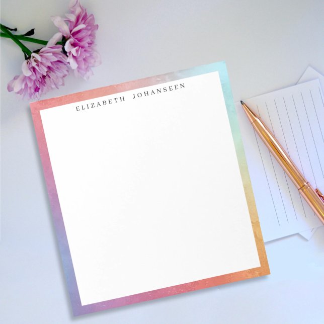 Bloc-note Couleurs Tendances Abstraites Pastel Bordure Simpl (Créateur téléchargé)
