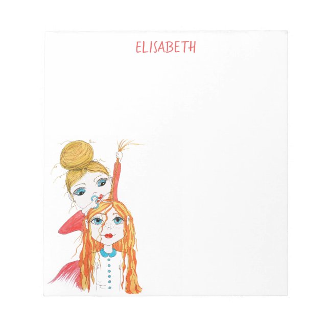 Bloc-note Coupe de cheveux mignonne Illustration Whimsical P (Devant)