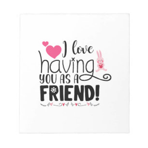 Bloc-note Couple Cadeau J'Aime Vous Avoir Comme Un Ami