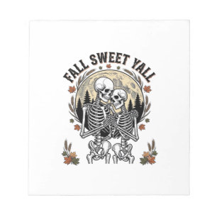 Bloc-note Couple de squelettes d'automne Gravure vintage T-s