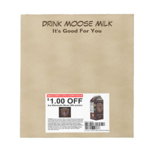 Bloc-note Coupon de lait d'orignal Matanuska