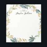 Bloc-note Courbe dorée fleurie Papier Notepad personnalisé<br><div class="desc">Plus de jolis Notepads dans le Little Bayleigh Store!</div>