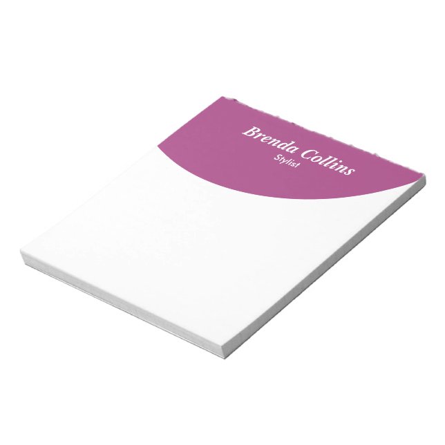 Bloc-note Courbe violette et blanc (Tourné)