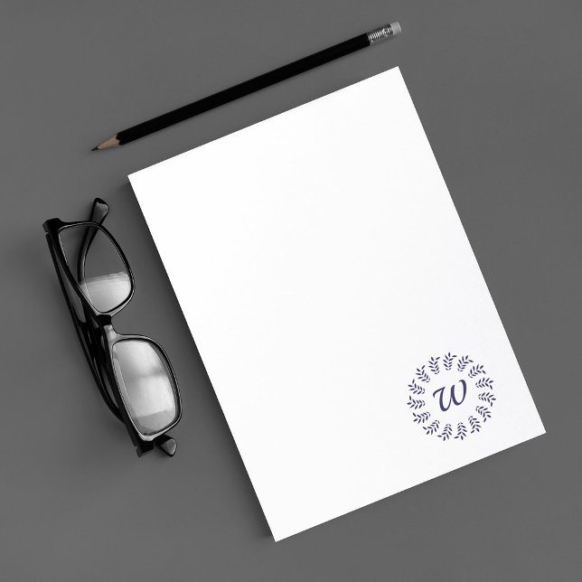 Bloc-note Couronne de laurier noir monogrammée (Créateur téléchargé)