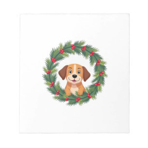 Bloc-note Couronne de Noël nez de chien mignon Noël maman ch