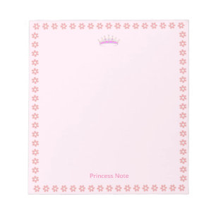 Bloc-note Couronne de princesse & Fleurs roses sur Simple