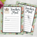 Bloc-note Courrier de l'enseignant floral<br><div class="desc">Envoyez facilement des notes heureuses à la maison avec vos élèves pour leur faire savoir,  ainsi qu'à leurs parents,  quel excellent travail ils font à l'école. Cela fait toujours un cadeau très facile pour votre professeur préféré.</div>