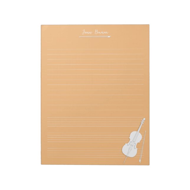 Bloc-note Cours de musique personnalisé au violoncelle et ar (Tourné)