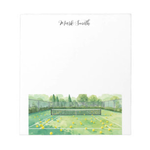 Bloc-note Court de tennis aquarelle