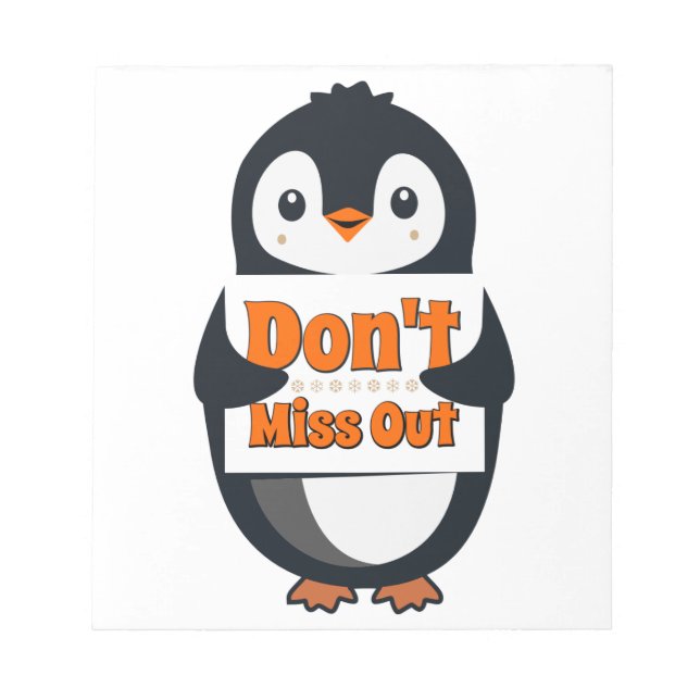 Bloc-note Coussin de lancer Ne ratez rien au pingouin (Devant)