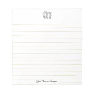 Bloc-note Couverts Noir Blanc Modifiable 5,5" x 6" Ligné
